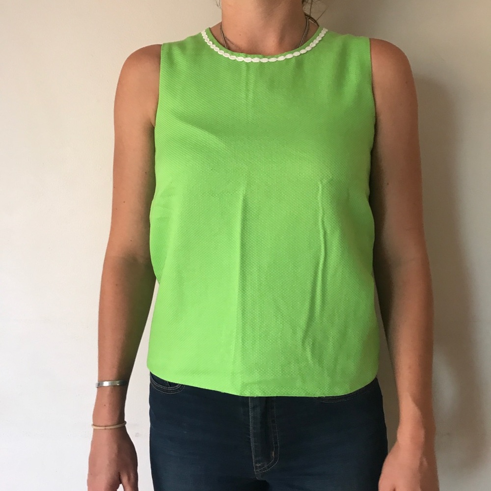 Lime Green Straight Tank Jewel Neck